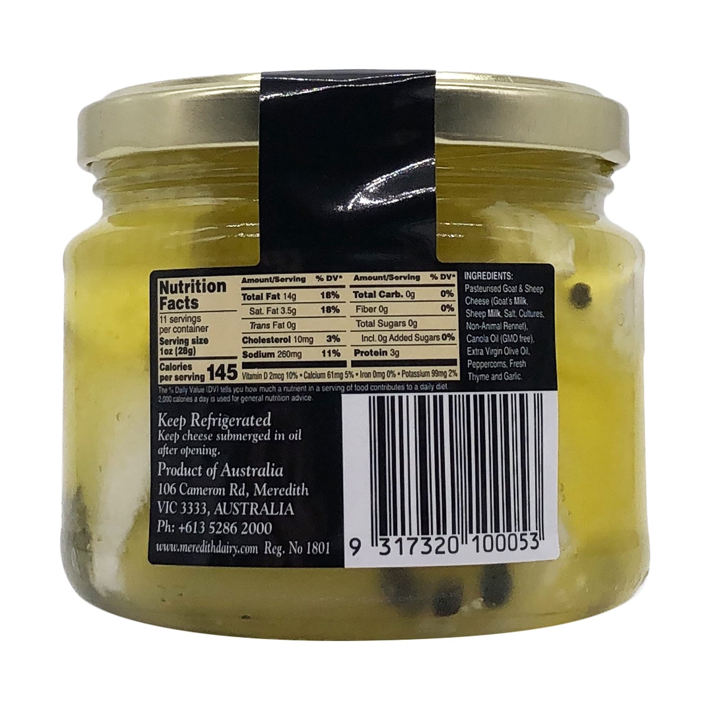 Meredith Dairy Marinated Feta, 11.3 Oz
