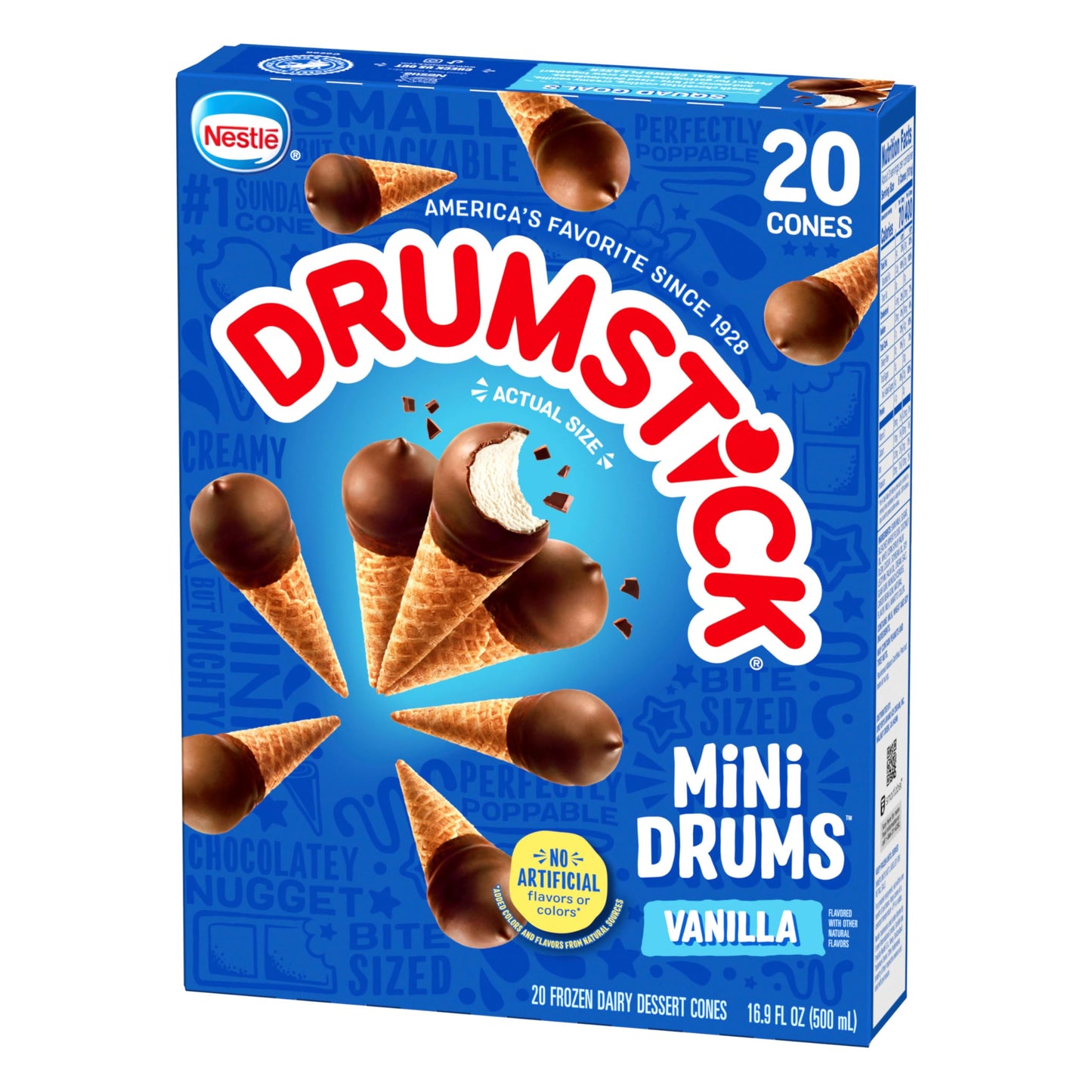 Drumstick Mini Drums Vanilla Sundae Cones, 20 Count