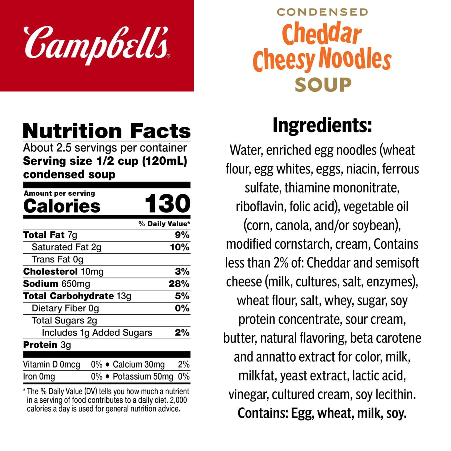 Campbells Condensed Kids Cheddar Cheesy Noodle Soup, 10.5 oz Can
