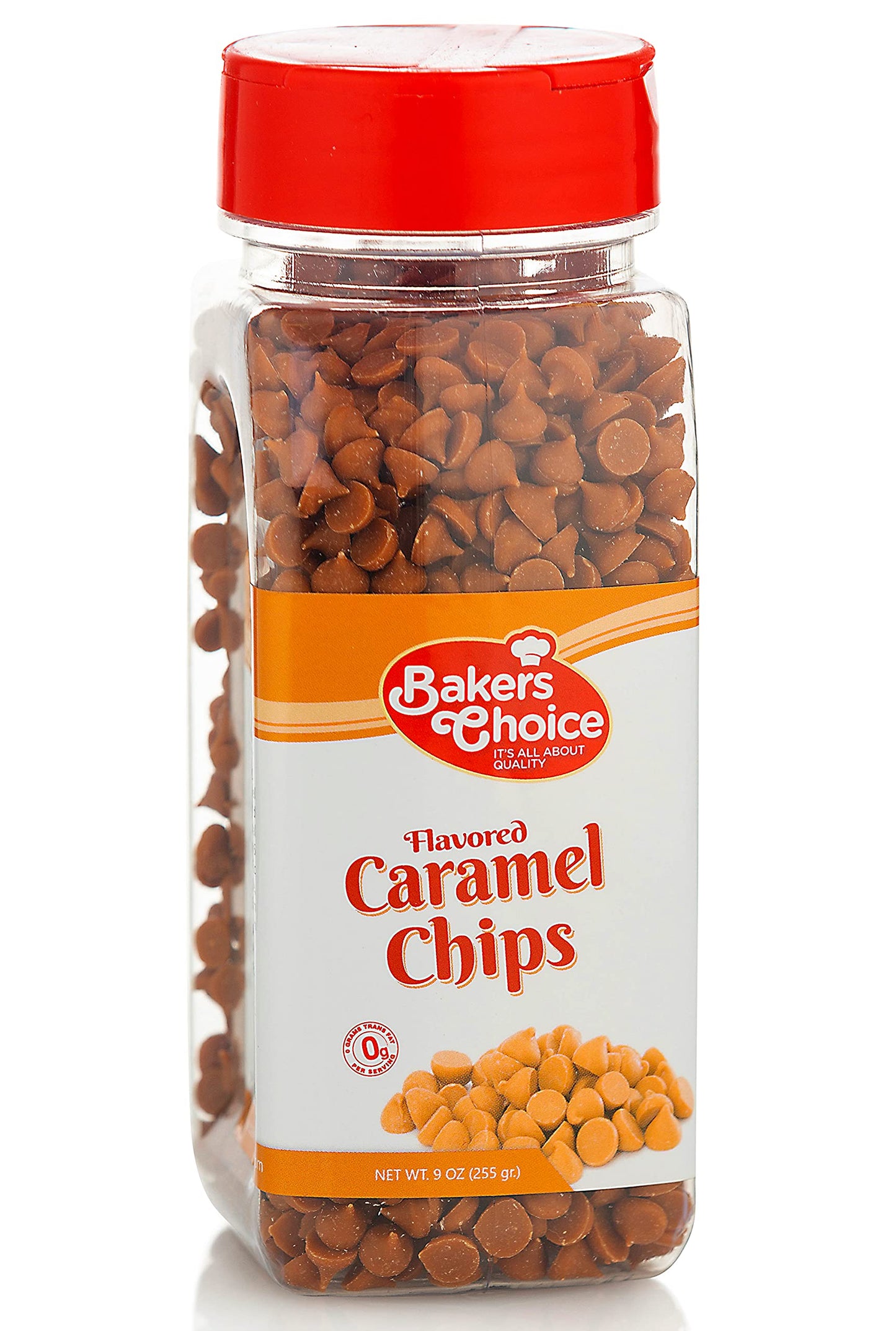 Caramel Flavored Chocolate Chips, Non Dairy, Kosher - 9 oz. - Bakers Choice