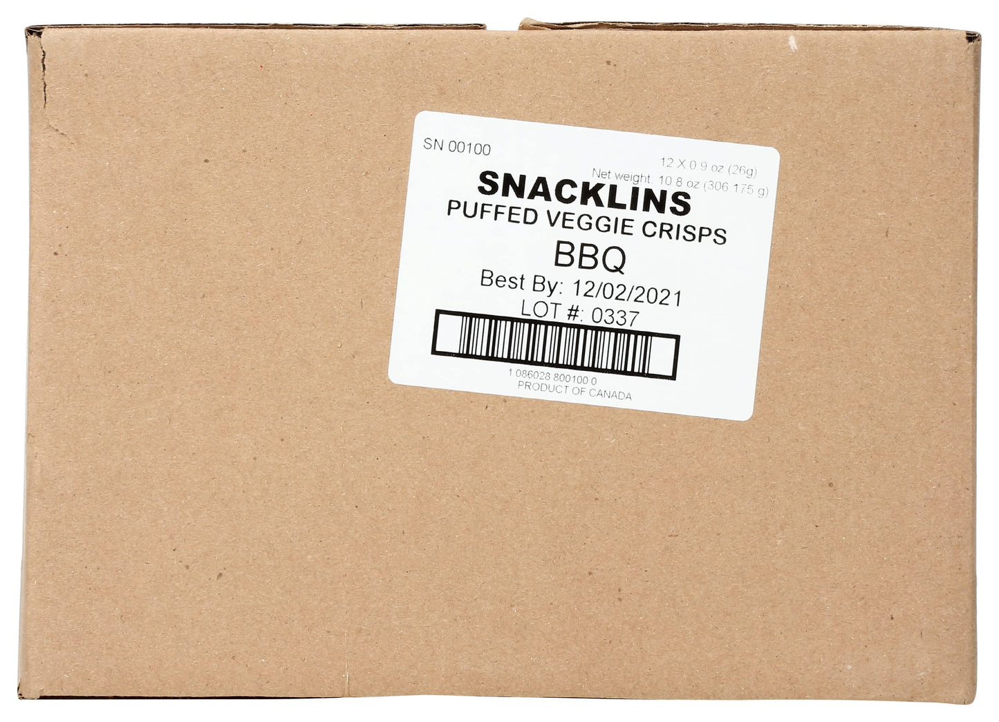 Snacklins Barbeque Seasoned Plant Crisps, Gluten Free, Vegan, 0.9 Ounce (Pack of 12)