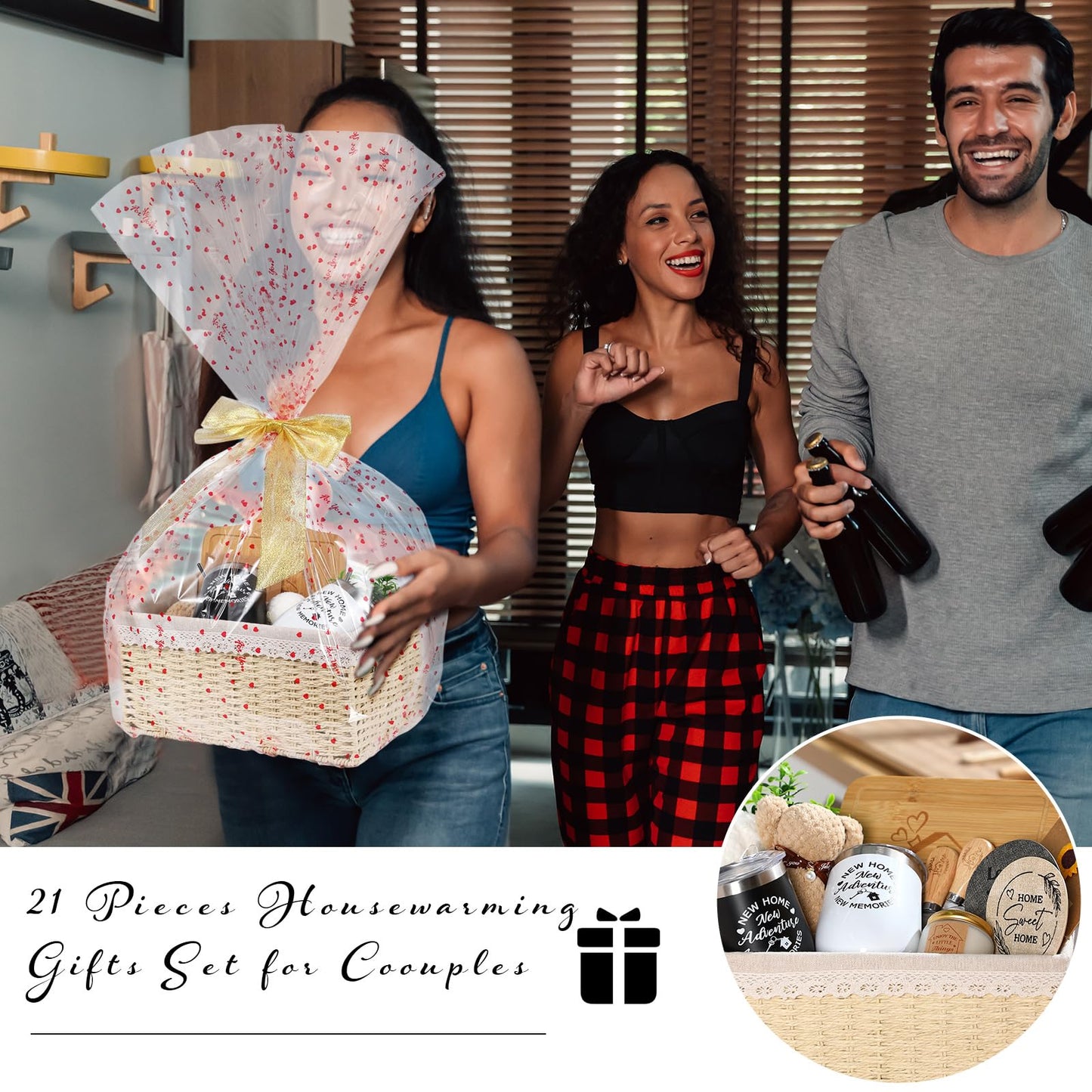 RimCereal House Warming Gifts Basket 21 Pieces Housewarming Gift for New Apartment Closing Gifts for Buyers Couples Women Men Ne