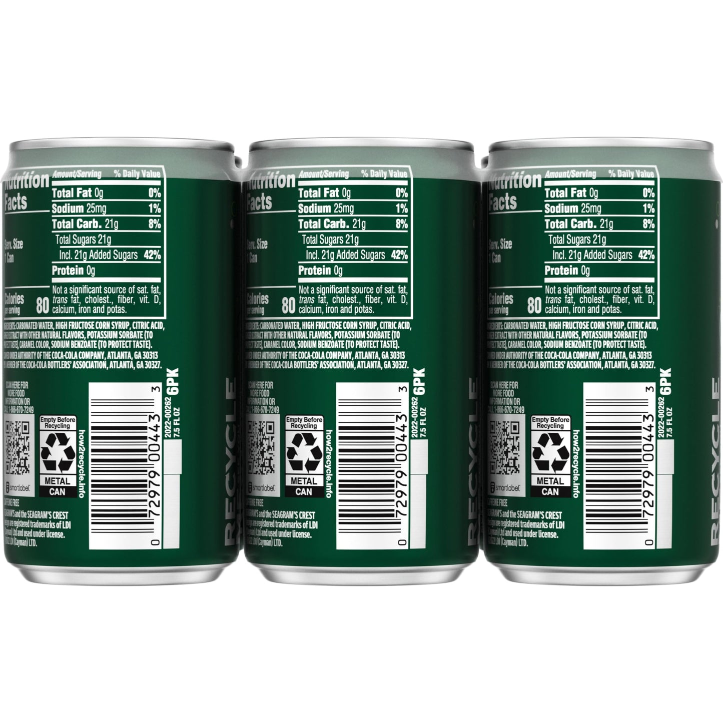 Seagrams Ginger Ale 7.5 fl oz 6 Count