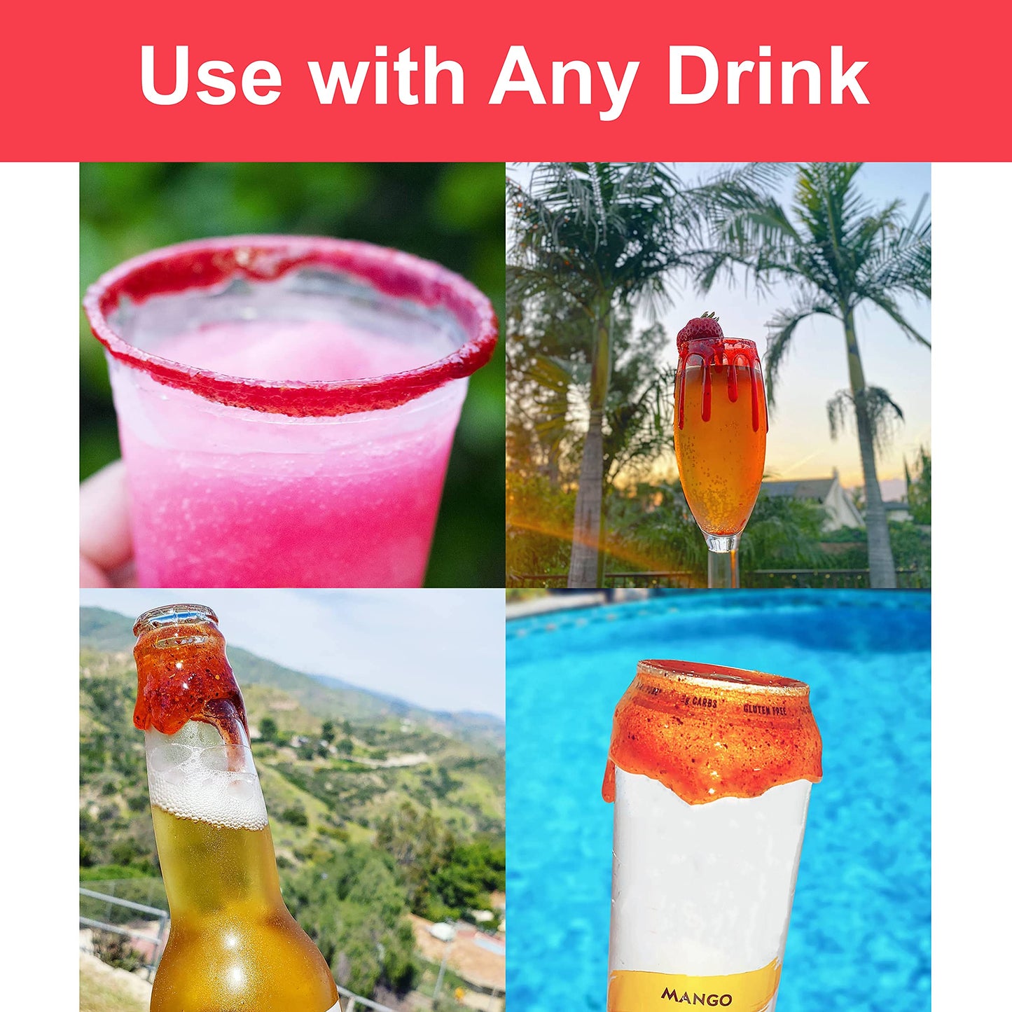 Cinco de Mayo Watermelon Rim Dip Cocktail Dressing, 7.6 oz Container, Glass, 1 Pack