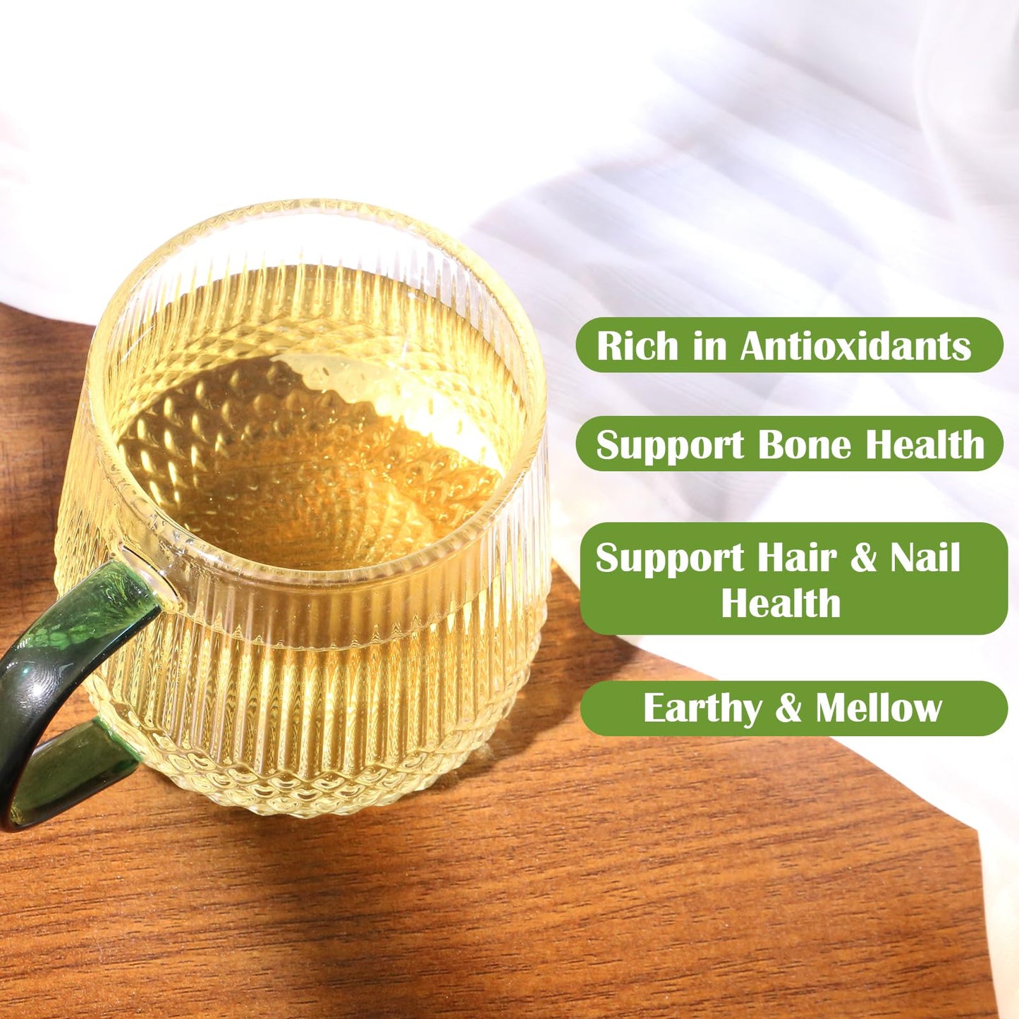 FullChea Horsetail Tea - Premium Dried Herb for Hair & Nails - Non-GMO - Caffeine-Free - 30 Count