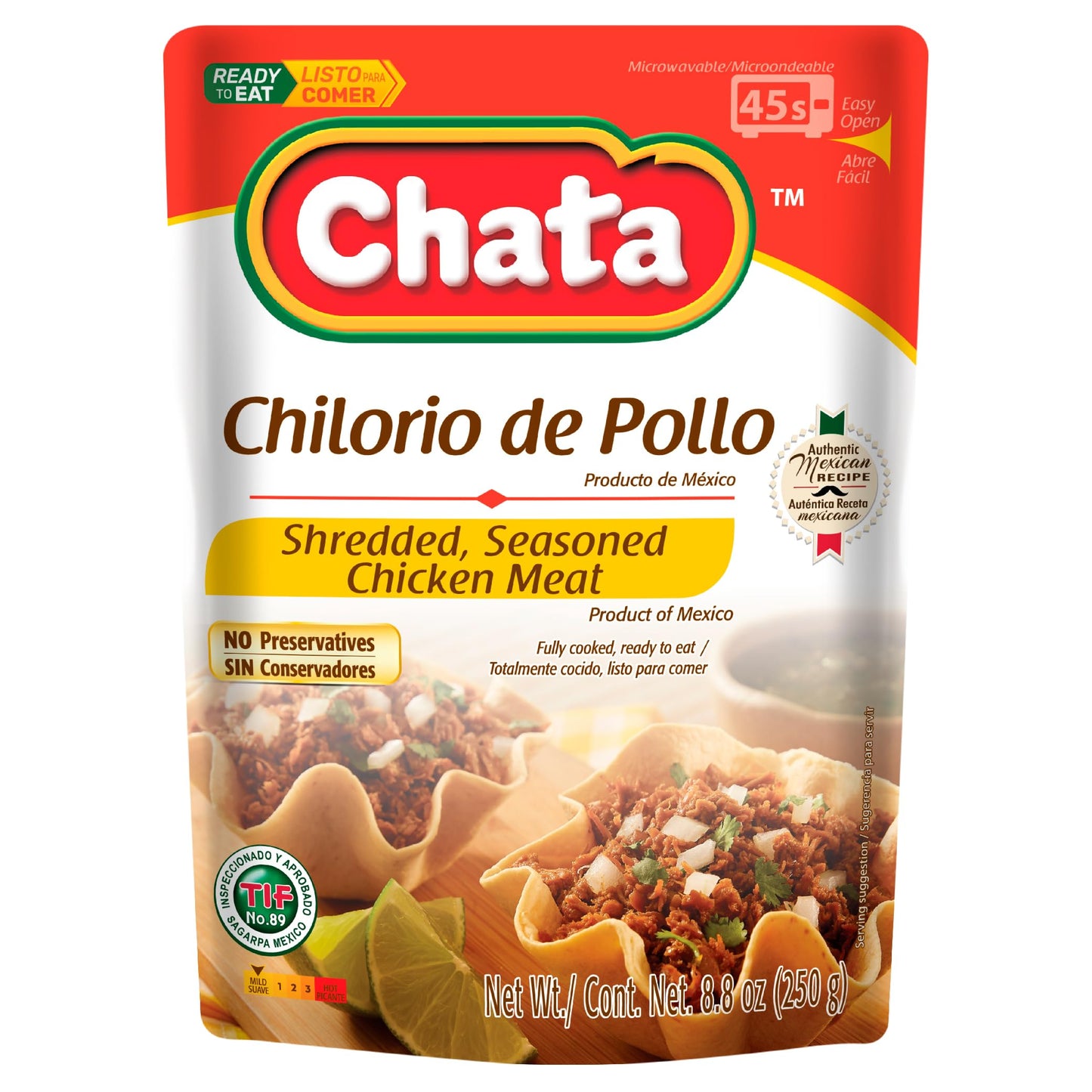 Chata Mexican Chicken Chilorio Ready To Eat 8.8 Oz