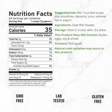 Goat Milk Powder 1lb - Natural Grass Fed Source from Australia - Farm Direct - Easy to Digest - Powdered Goat Milk Formula for Drinks Baking & Cooking - Non-GMO Filler Free Pet Friendly