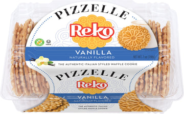 Reko Pizzelle Authentic Italian Waffle Cookie, Vanilla, 7 Ounce, Pack of 1