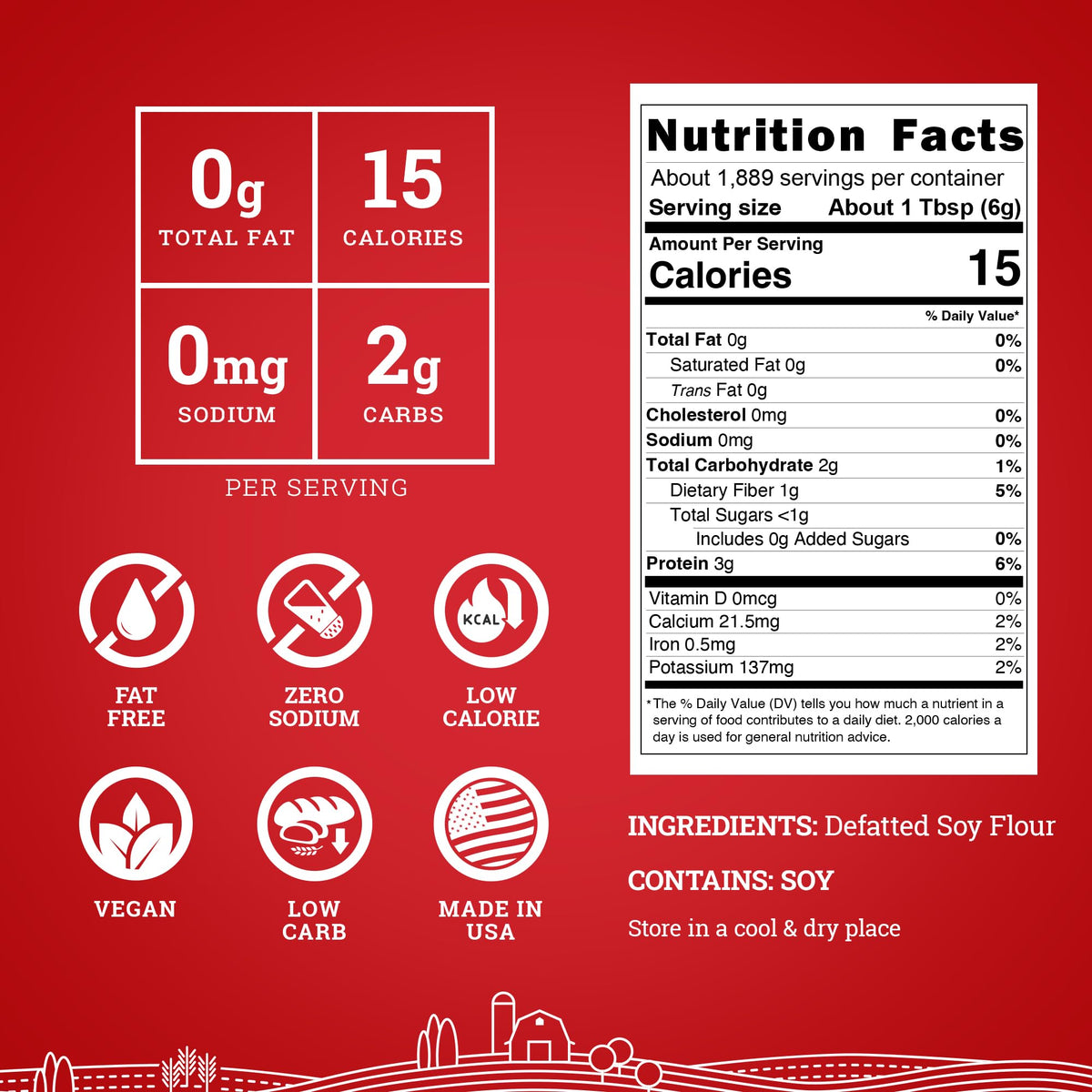 Hoosier Hill Farm Textured Vegetable Protein, 25LB Bulk (Pack of 1)
