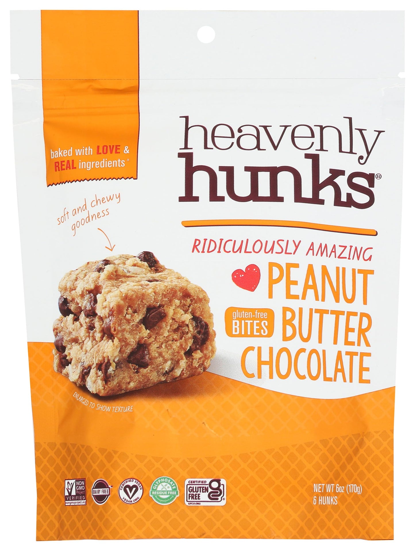 E&CS Peanut Butter Chocolate Chip Heavenly Hunk Cookies, 6 Oz