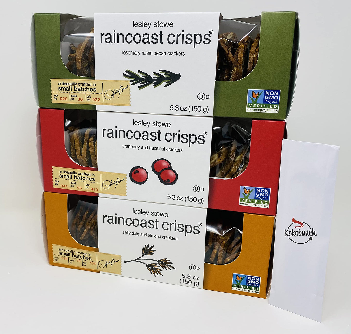 Crisps Gourmet Food Cranberry Hazelnut Crackers | Salty Dates And Almond | Rosemary Raisin Pecan 5.3oz