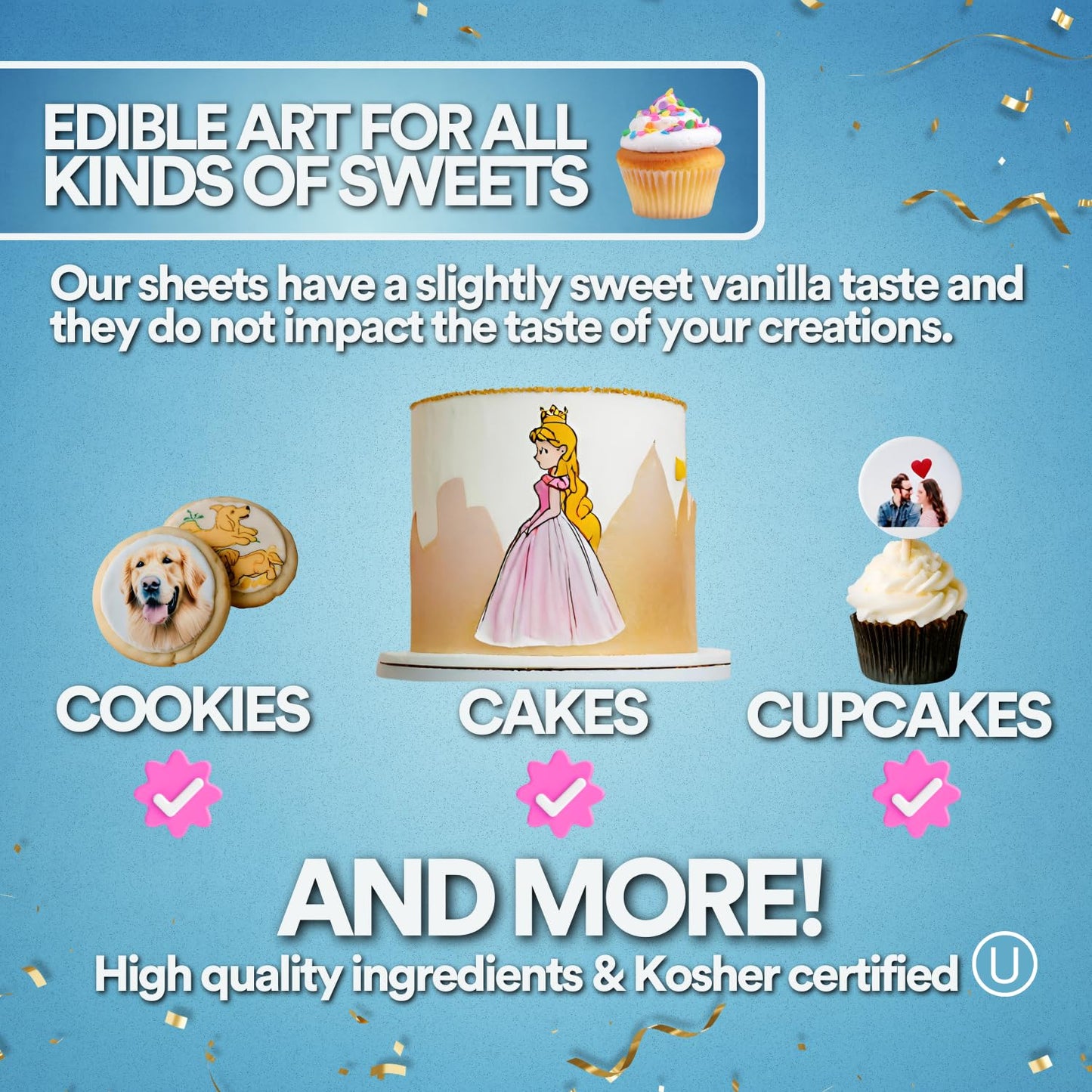 Paper2Eat Frosting Sheets Premium 8.5 X 11 - 48 Count - White Edible Icing Sheets