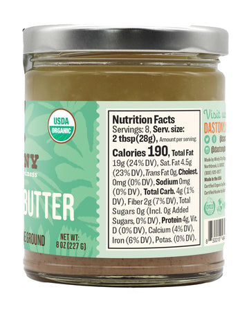 Dastony Organic Raw Brazil Nut Butter, Vegan, Non-GMO, Gluten-Free, 8 oz (Pack of 2)
