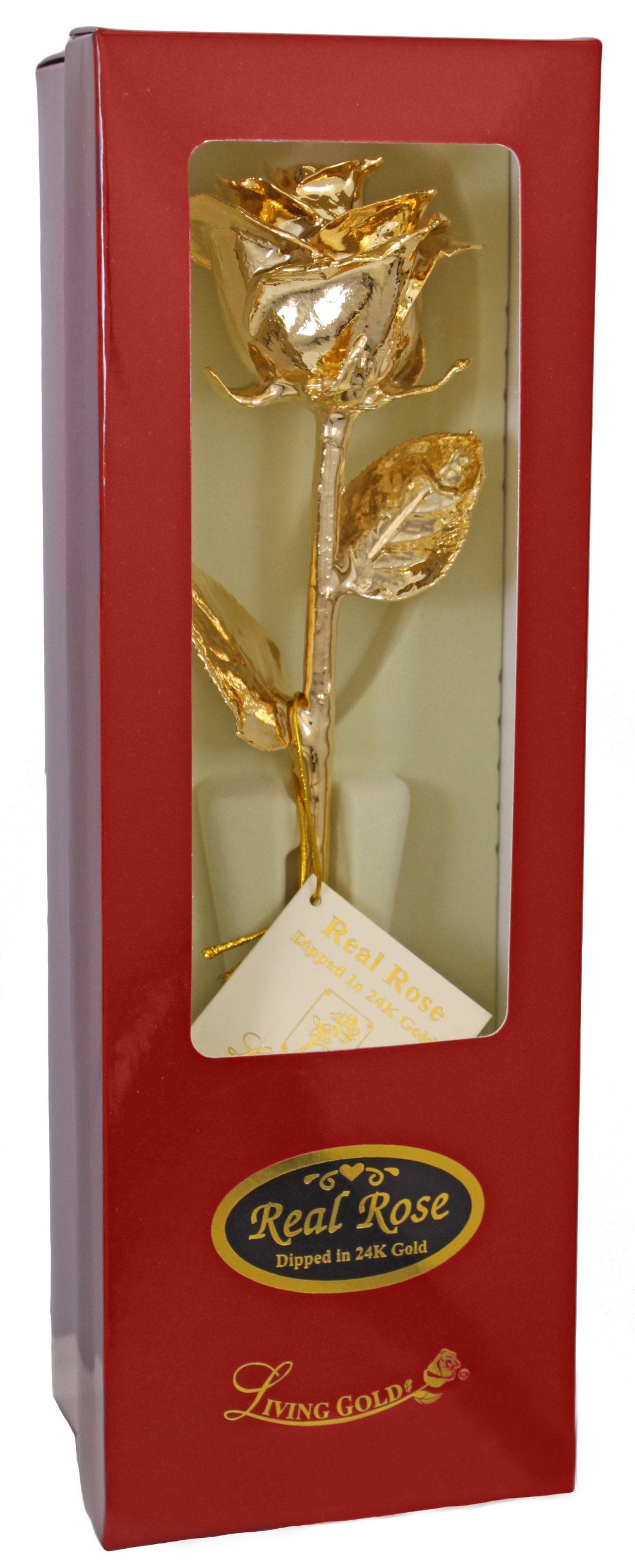 Living Gold Real Rose Dipped in 24k Gold - Venus Rose (12'' Open Bud)