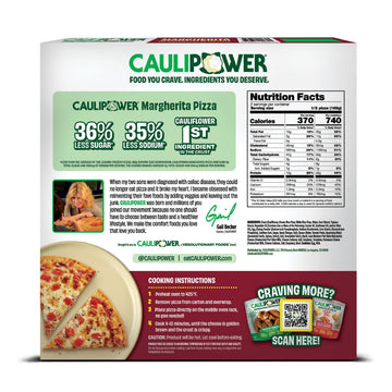 CAULIPOWER, Frozen Margherita Stone-Fired Cauliflower Crust Pizza, 11.85 Oz