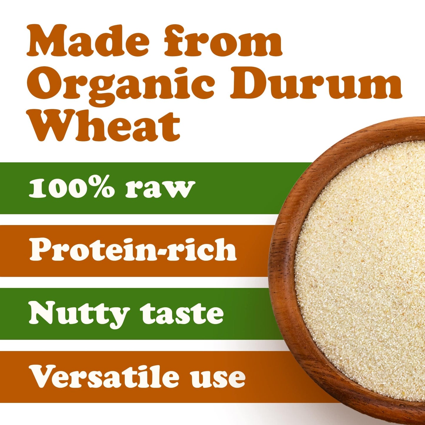 Food To Live Organic Italian Semolina Flour, 1 Pound - Premium Durum Wheat, Perfect For Pasta And Pizza Dough, Ideal For Authent