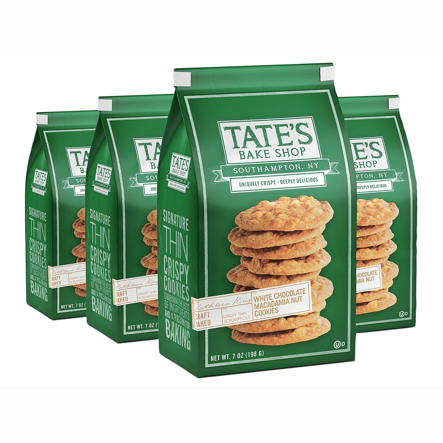 Tates Bake Shop White Chocolate Macadamia Nut Cookies, 4 - 7 oz Bags