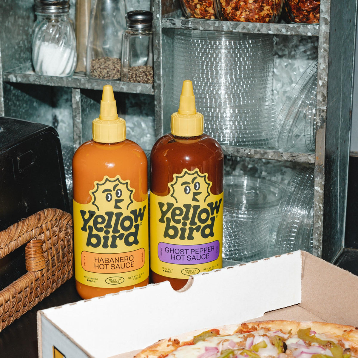 Yellowbird® Classic Hot Sauce Variety Set - 5 Flavors, 19.6 oz, Tabletop Size, Made in Texas