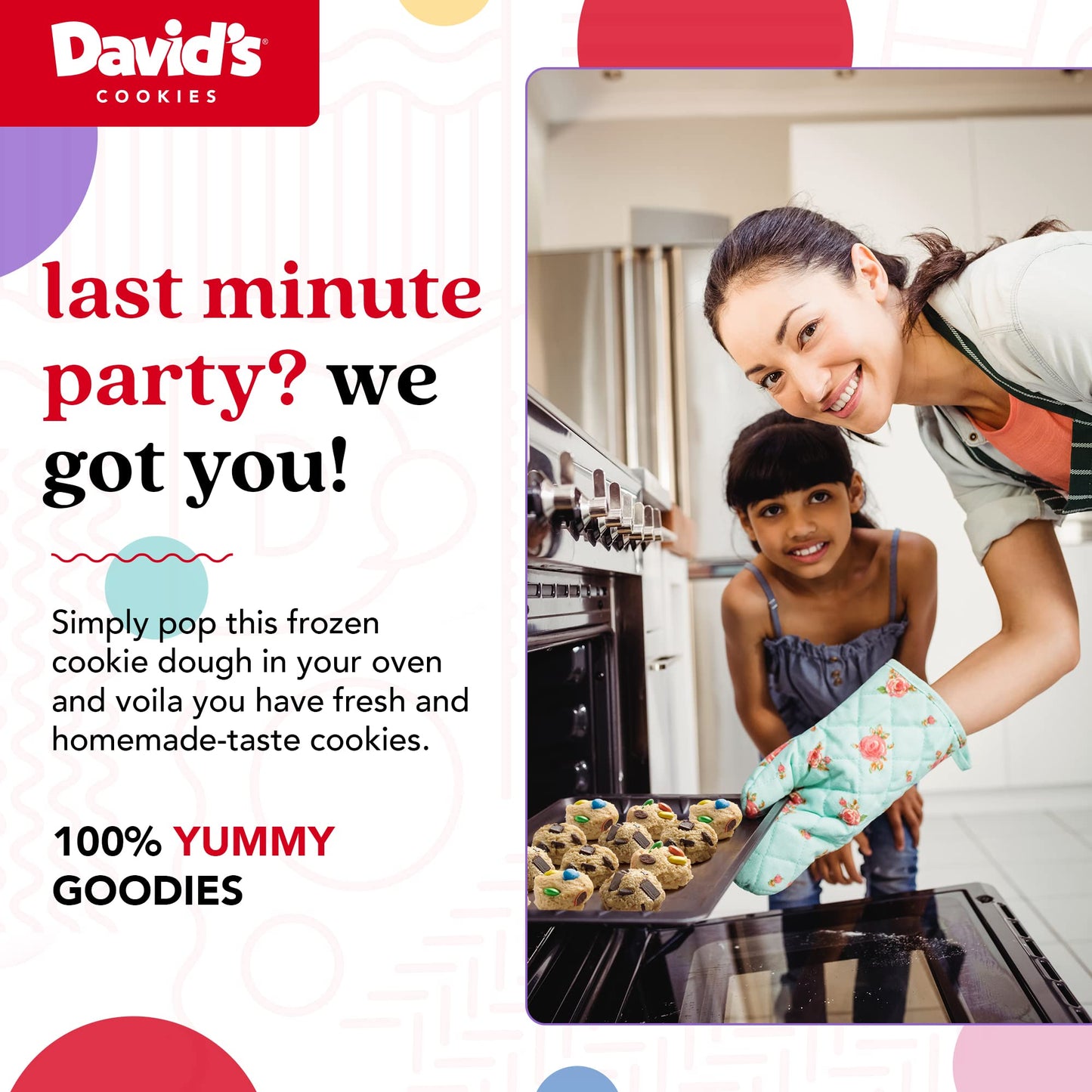 David'S Cookies Preformed Frozen Cookie Dough Chocolate Chunk & Candy 80 Count