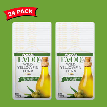 Starkist E.V.O.O. Yellowfin Tuna In Extra Virgin Olive Oil, 2.6 Oz, Pack Of 24