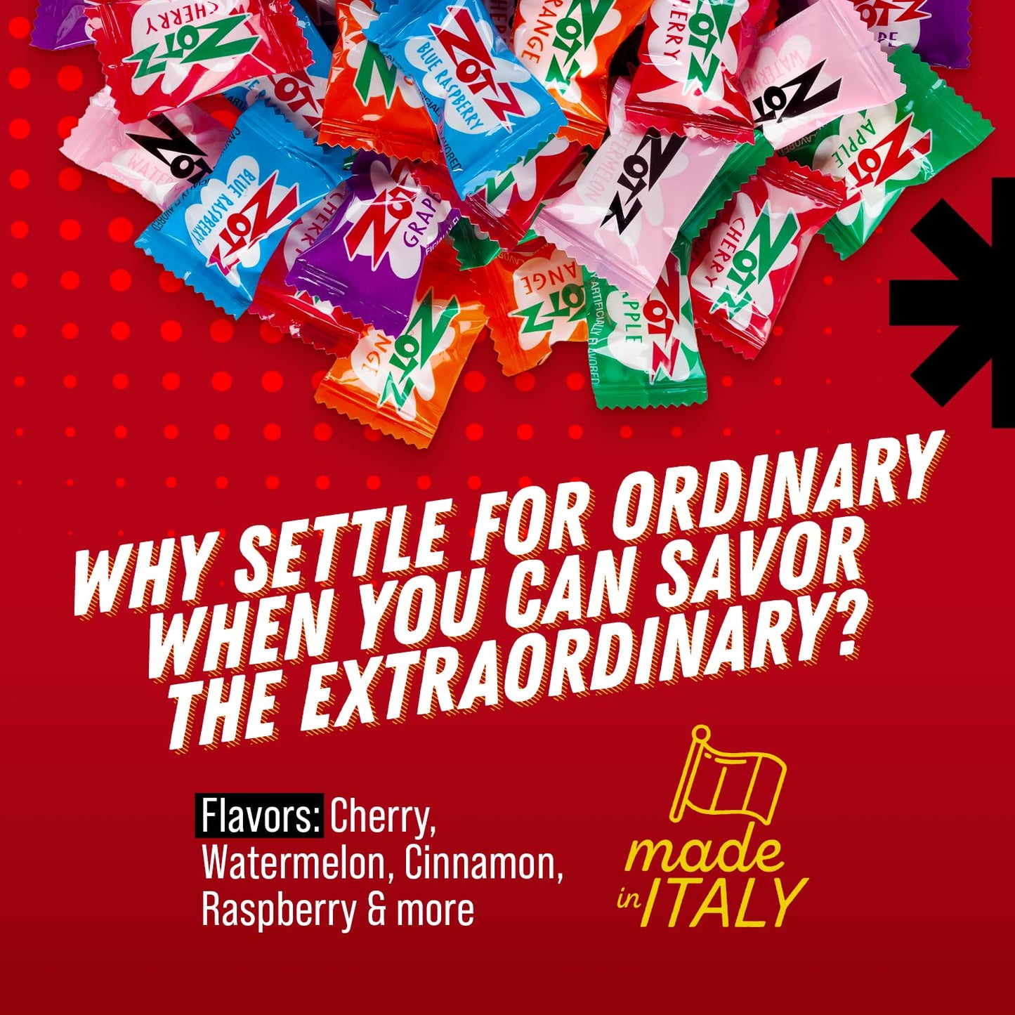 Zotz Fizzy Bulk Candy (Assorted, 425 Units)- Hard Candy Individually Wrapped- Assorted Fruit Flavors, Cherry, Watermelon, Strawb
