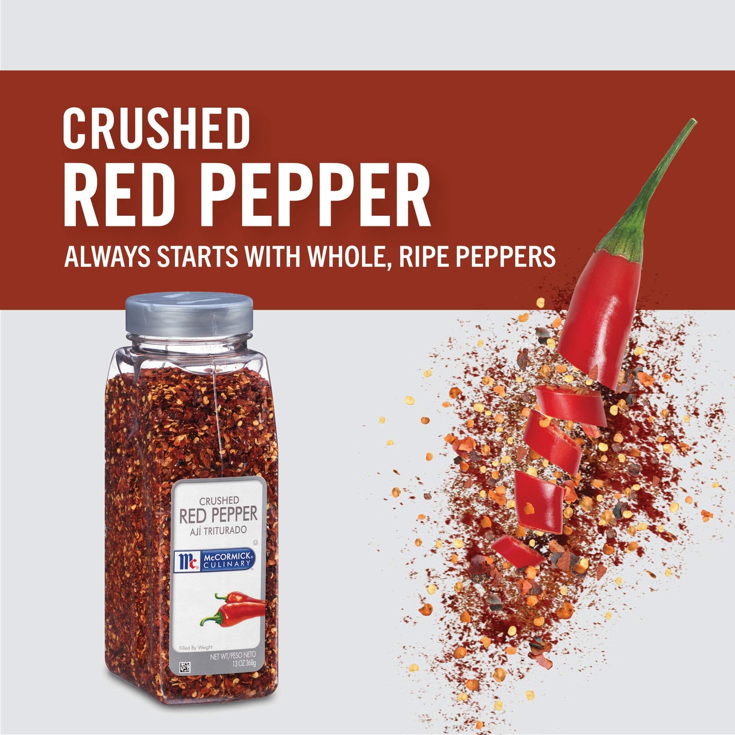 McCormick Culinary Crushed Red Pepper Flakes, 13 oz - Perfect for Pizza, Beef, Pork, and Flatbreads
