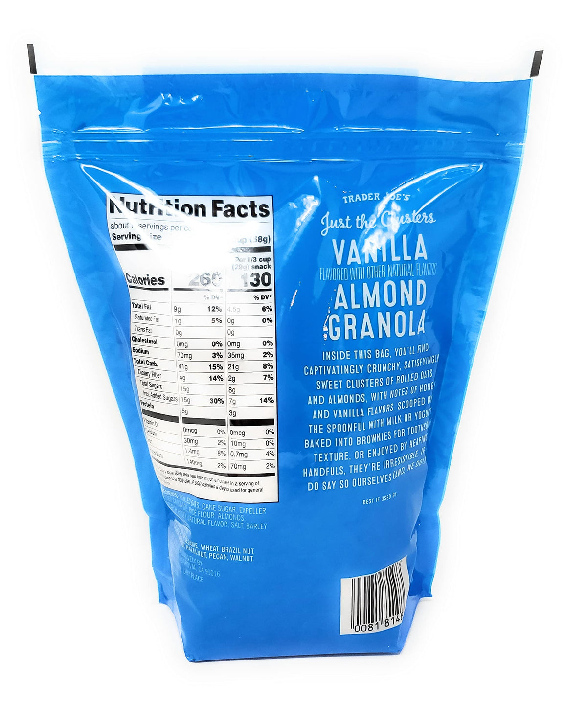 Generic Just the Clusters Vanilla Almond Granola - 16 Oz Pack of 1, Healthy Snack, Nutritious Breakfast Option