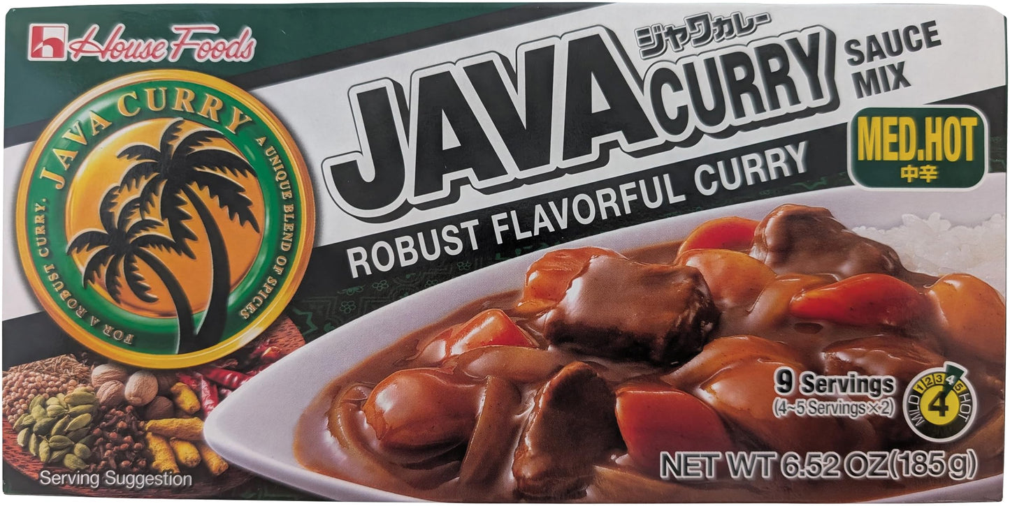 House Foods Java Curry Medium Hot, 7.8-Ounce Boxes (Pack of 10)