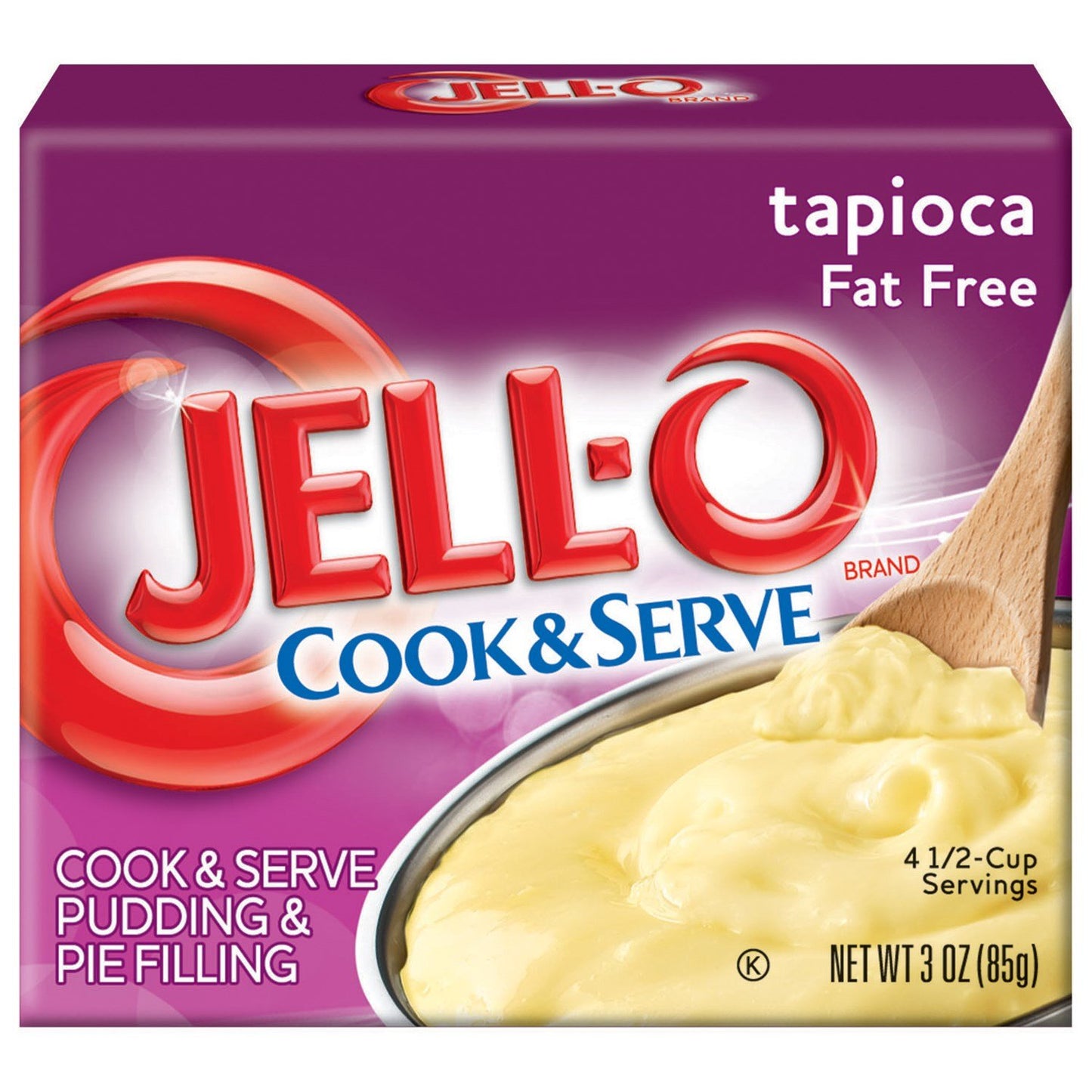 Jell-O Cook & Serve Tapioca Pudding Mix, Fat Free, 3 oz Boxes, 24 ct Pack