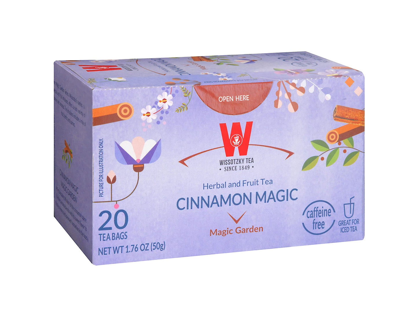Wissotzky Tea Cinnamon Magic - 20 Tea Bags - 20 Count - Herbal Tea - Model 000102