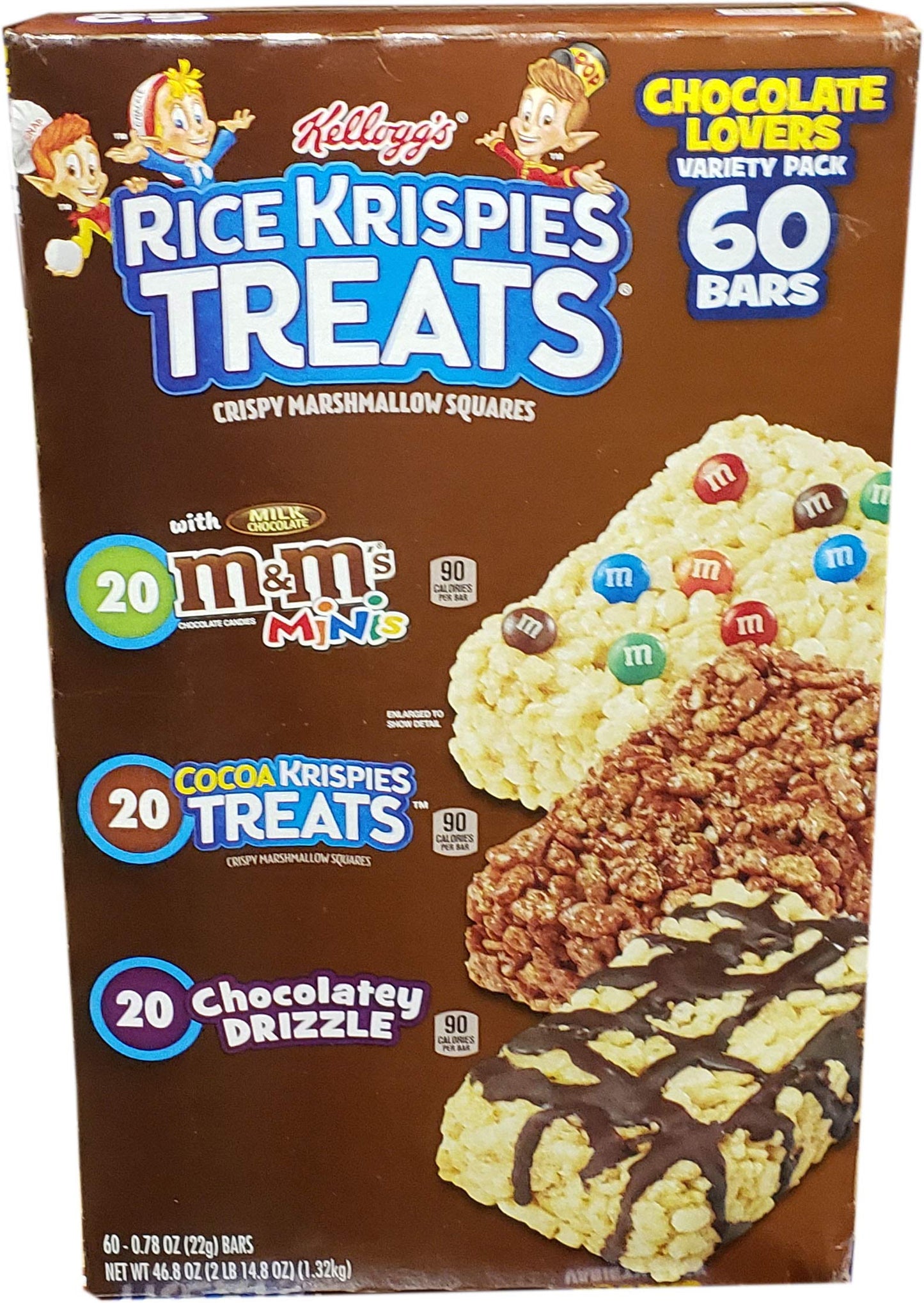 Kelloggs Rice Krispies Treats Variety Pack, 60 Count, 46.8 Oz, 2.925 Lb