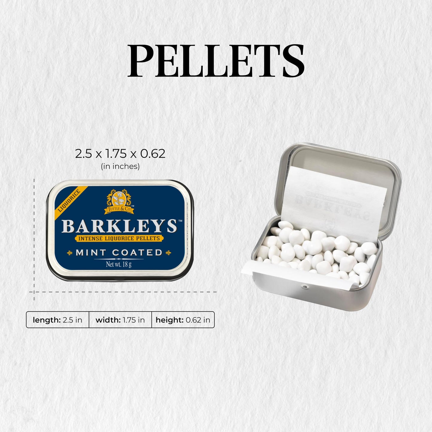 Barkleys Black Licorice Candy, Mint Coated - Licorice Pellets Covered With Refreshing Mint- Gluten Free Licorice, Gelatine Free,