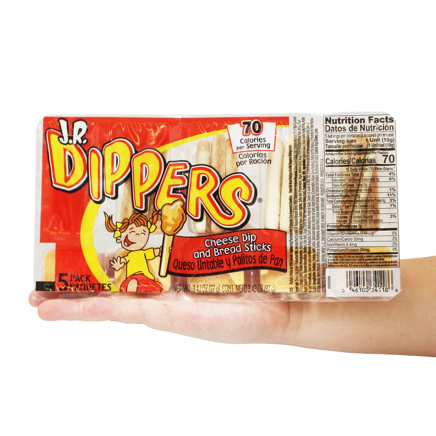 J.R. Dippers Cheese Dip & Bread Sticks Snacks (1 Pack)