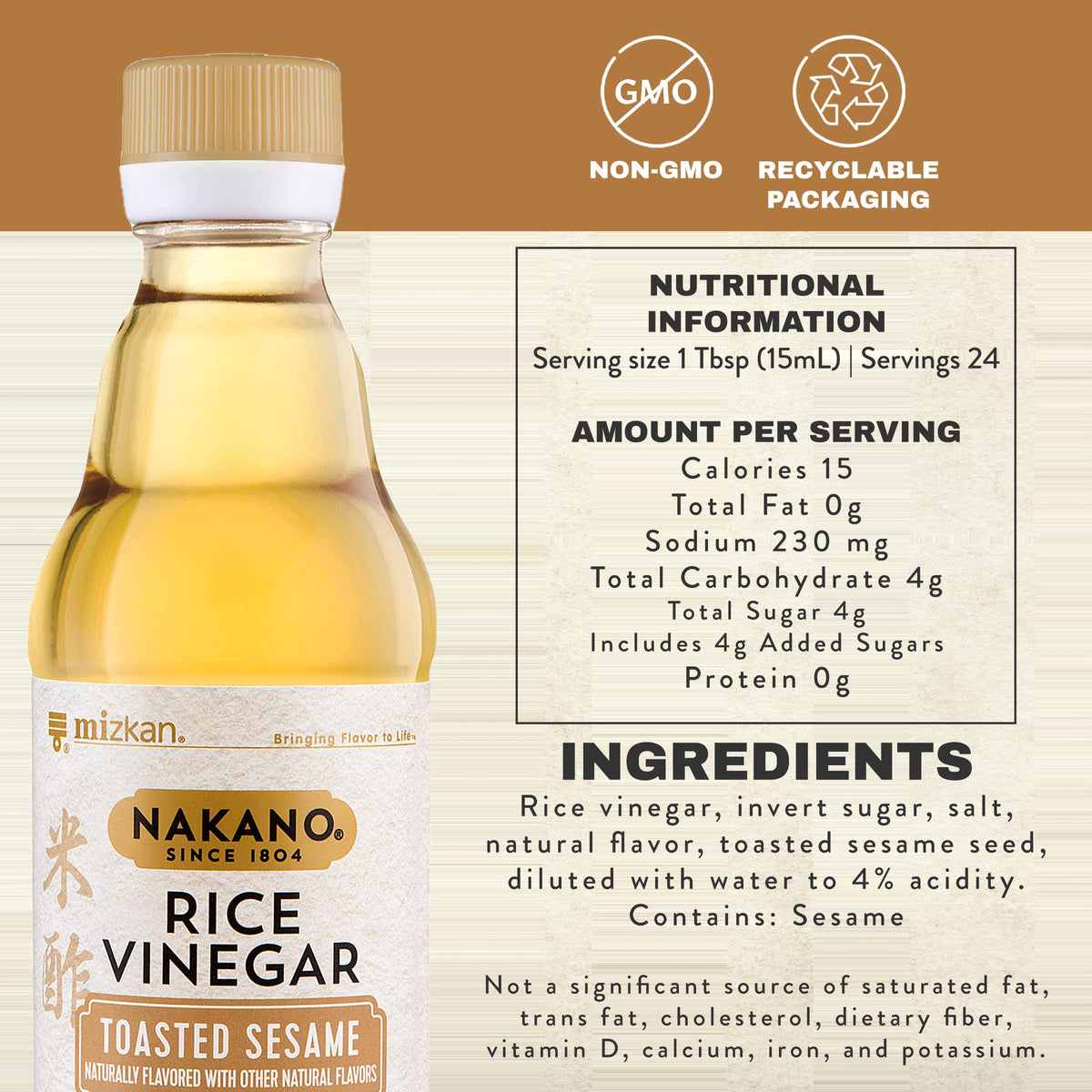 Nakano Vinegar Sesame Rice, 12 Oz,Toasted Sesame