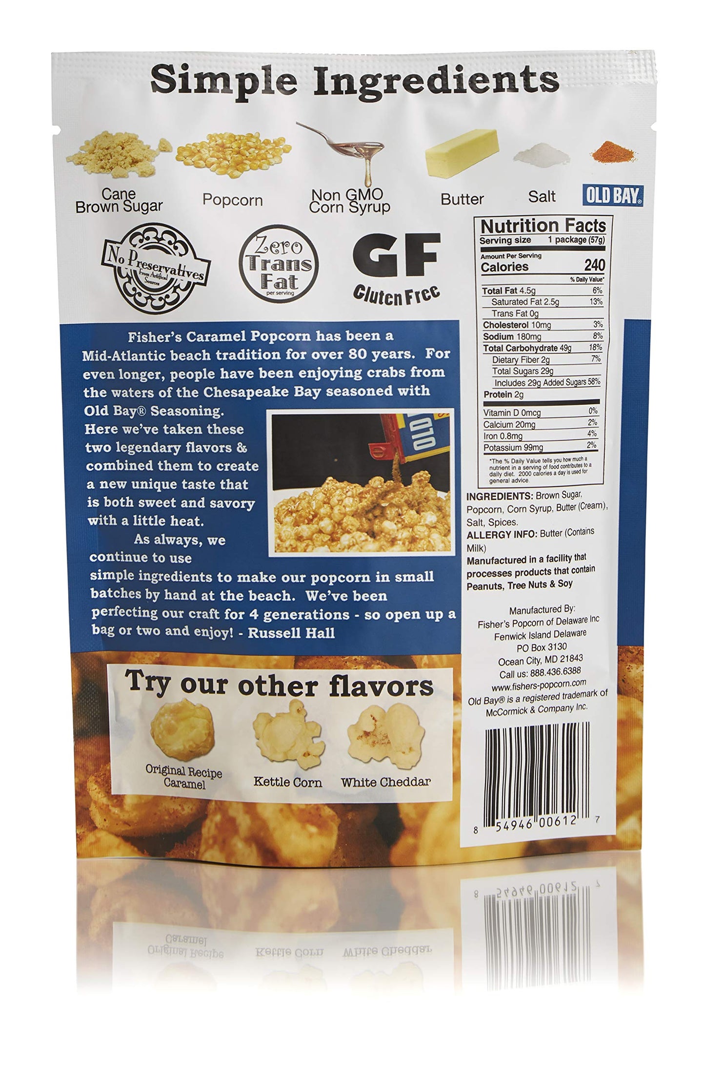 Fisher'S Popcorn | Old Bay Seasoned Caramel Flavor | 2Oz Bag | 12-Pack