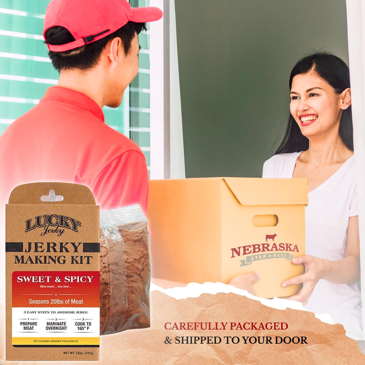 Sweet And Spicy Jerky Seasoning Kit By Lucky Beef Jerky - A Blend Of Teriyaki And Brown Sugar With Dash Of Red Pepper Heat (6)