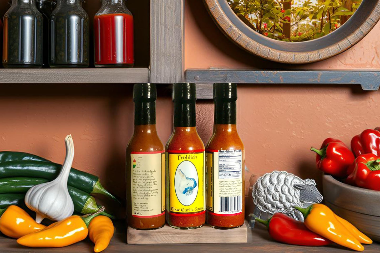 Frohlich Truffle Oil Hot Sauce Gift Set - 3 Pack, 5 oz Bottles