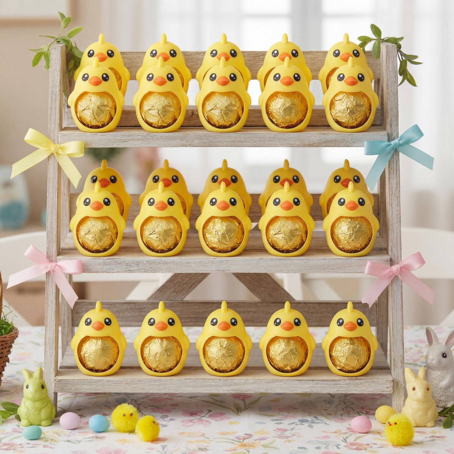 24 Pcs Chicken Candy Holder Yellow Chick Chocolate Package Party Supplies Party Gift Filler Chicken Greeting Candy Holder for Sc