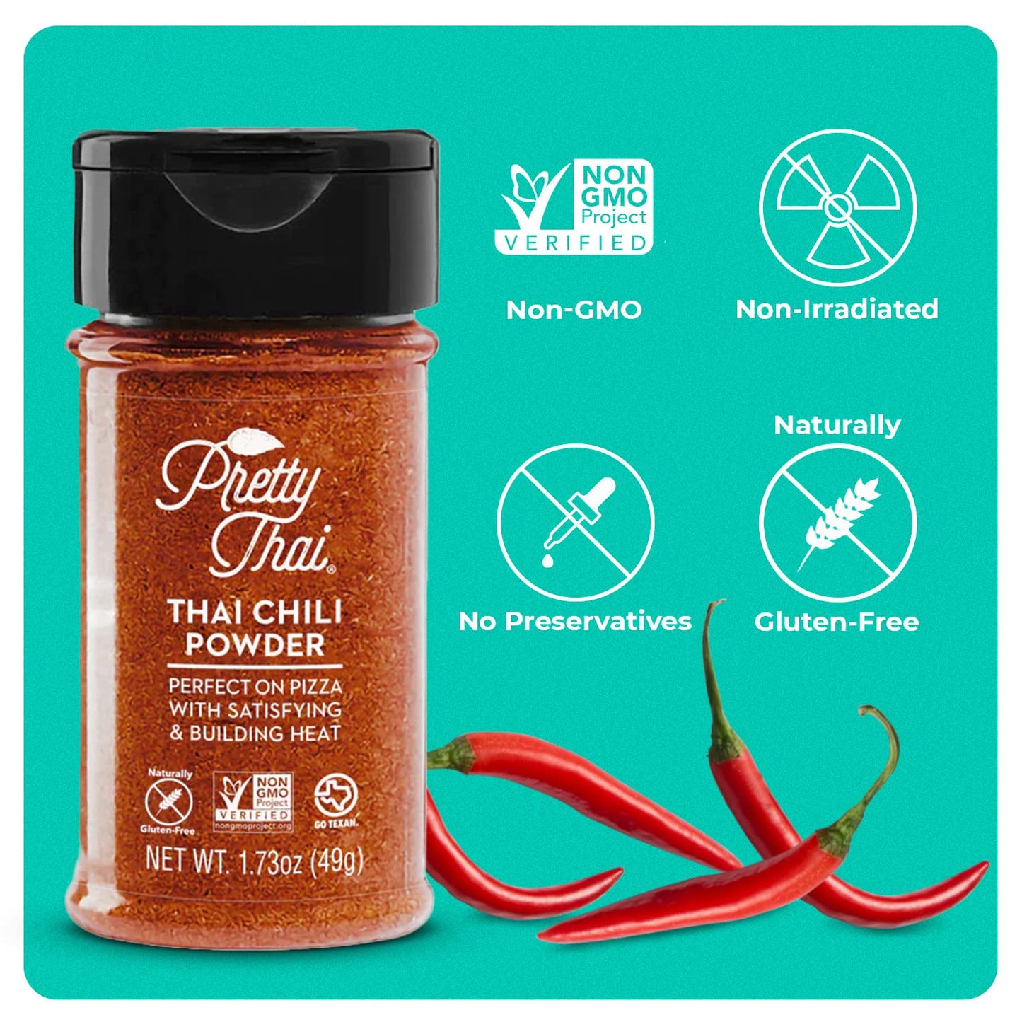 Pretty Thai Chili Powder - 1.7Oz, Pack Of 2 I Chili Seasoning Mix With Dried Thai Chili Flakes, Asian Cooking Spices For Authent