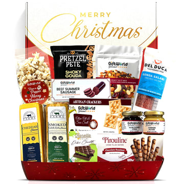 Christmas Gift Basket Meat and Cheese Gift Baskets for Men and Women - Delicious Condiments with Dubai Chocolate Charcuterie Food Gift Basket Christmas Food Gifts in Christmas Gift Box (12-item Bundle)