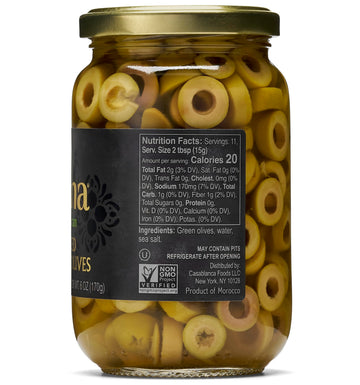 Mina Sliced Green Olives - Green Olives for Garnishing and Savory Purposes
