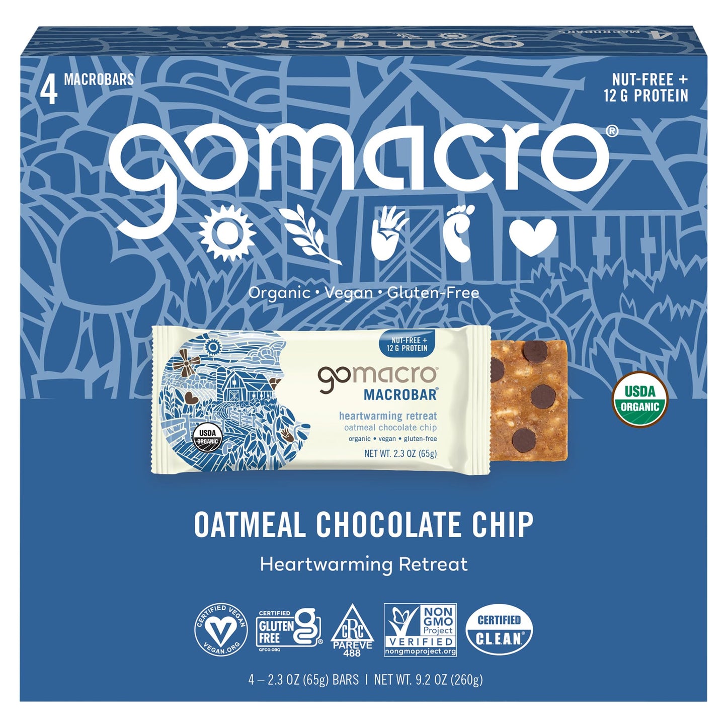 Gomacro Organic Oatmeal Chocolate Chip Bars 2.3 Oz