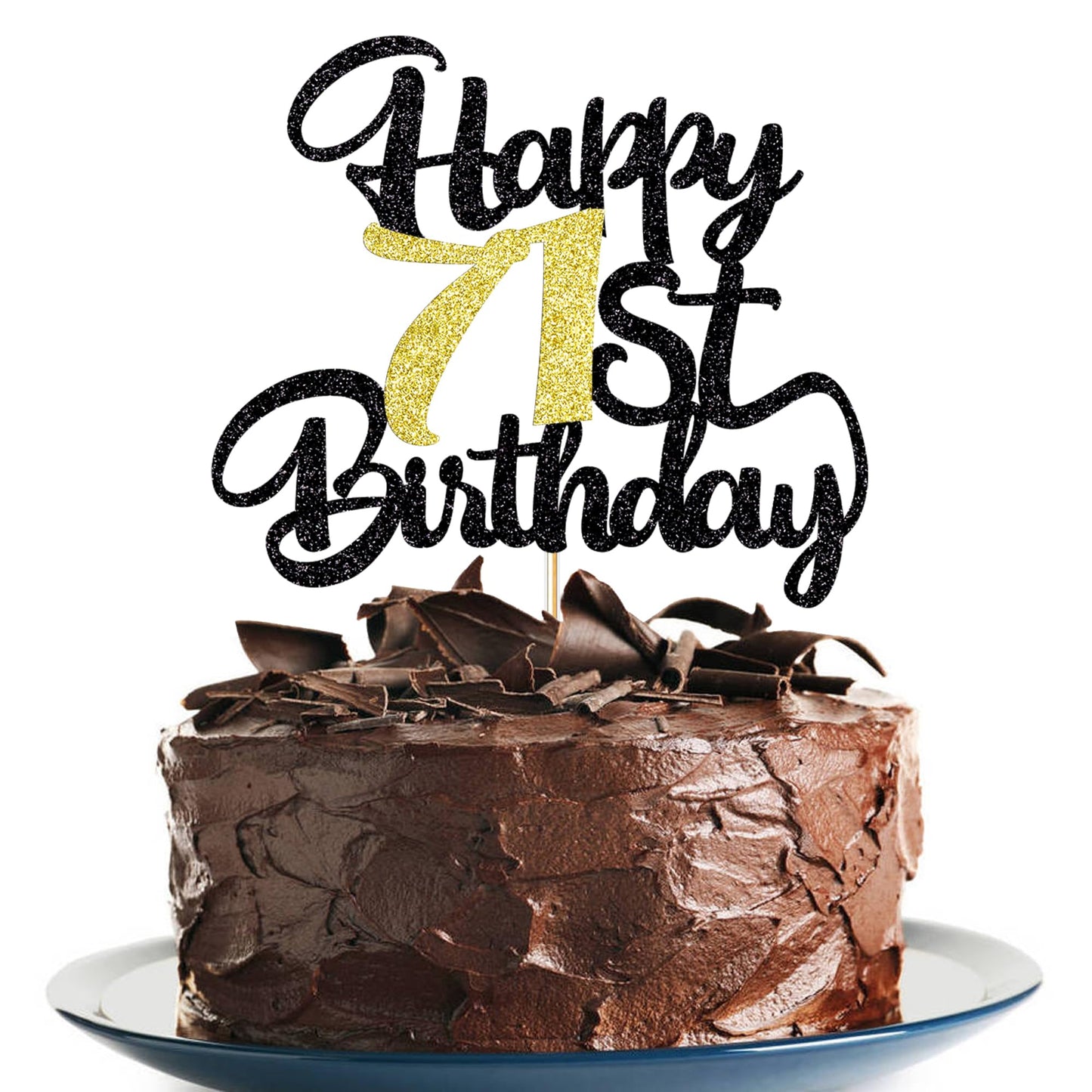 Klionjor 71St Happy Birthday Cake Topper Happy Birthday Cake Decoration 71St Birthday Party Decoration Gift Pluflavor Blend