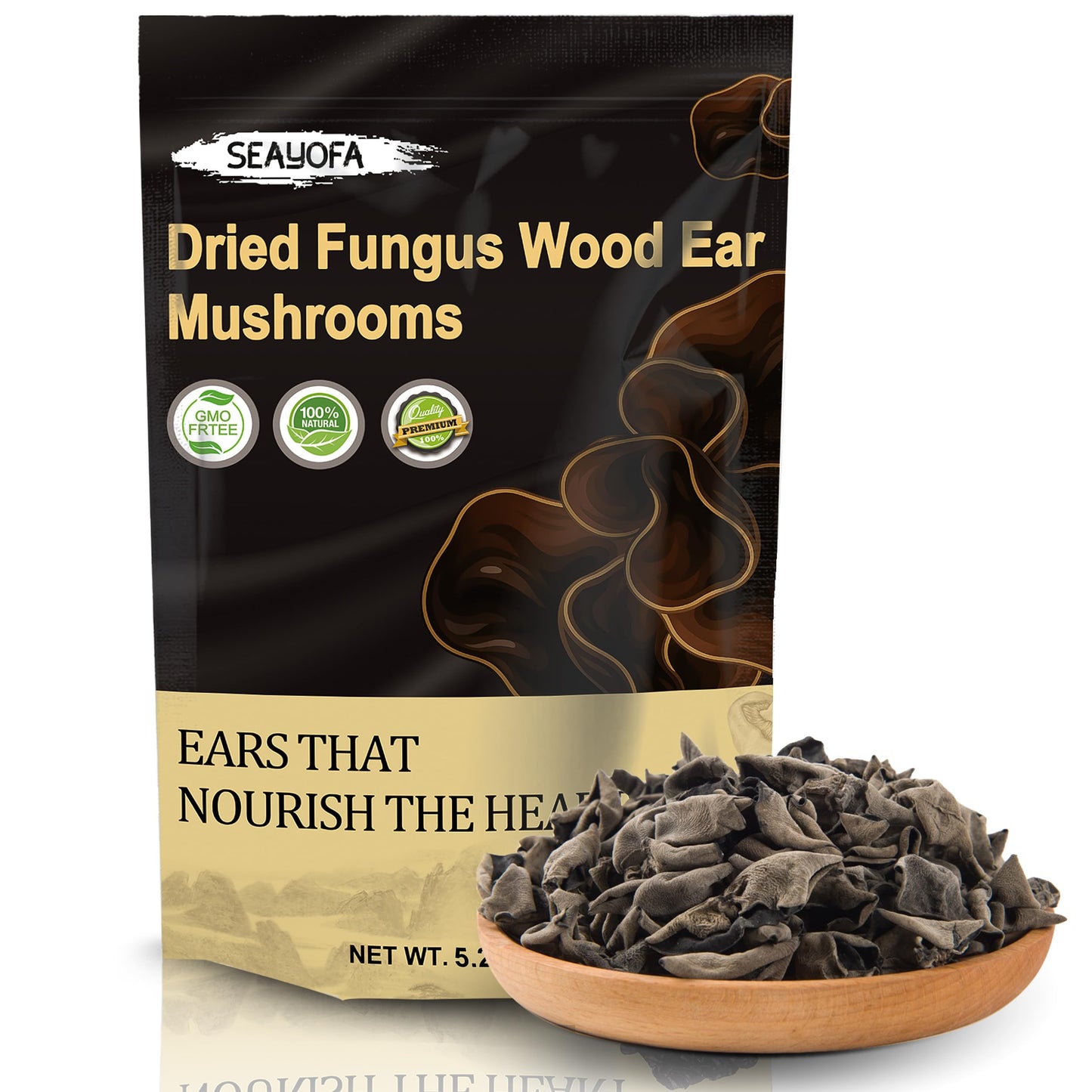 5.29Oz Dried Black Fungus - Top-Grade Wood Ear Mushrooms All-Natural Vegan Gluten-Free Ideal For Asian Cuisine Stir-Fries Soups Salads Cold Dishes