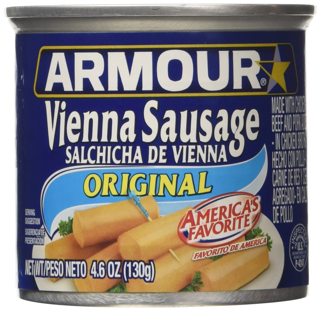 Armour Vienna Original Sausage, (Six) 4.75oz. Cans
