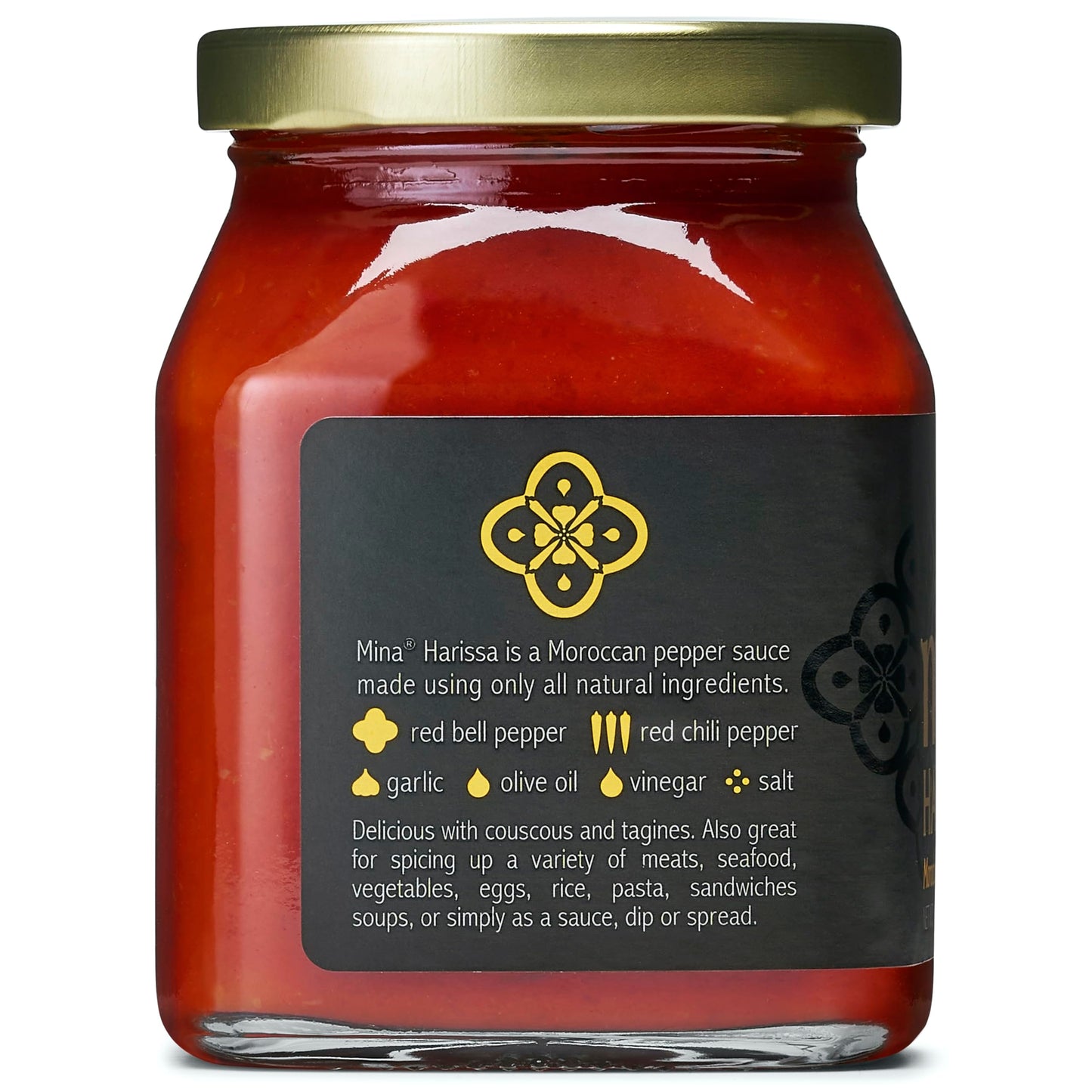 Mina Mild Harissa Sauce, Mild Sauce Crafted with Fresh Red Peppers Instantly Transforms Any Plate with the Lively Flavors of Mor