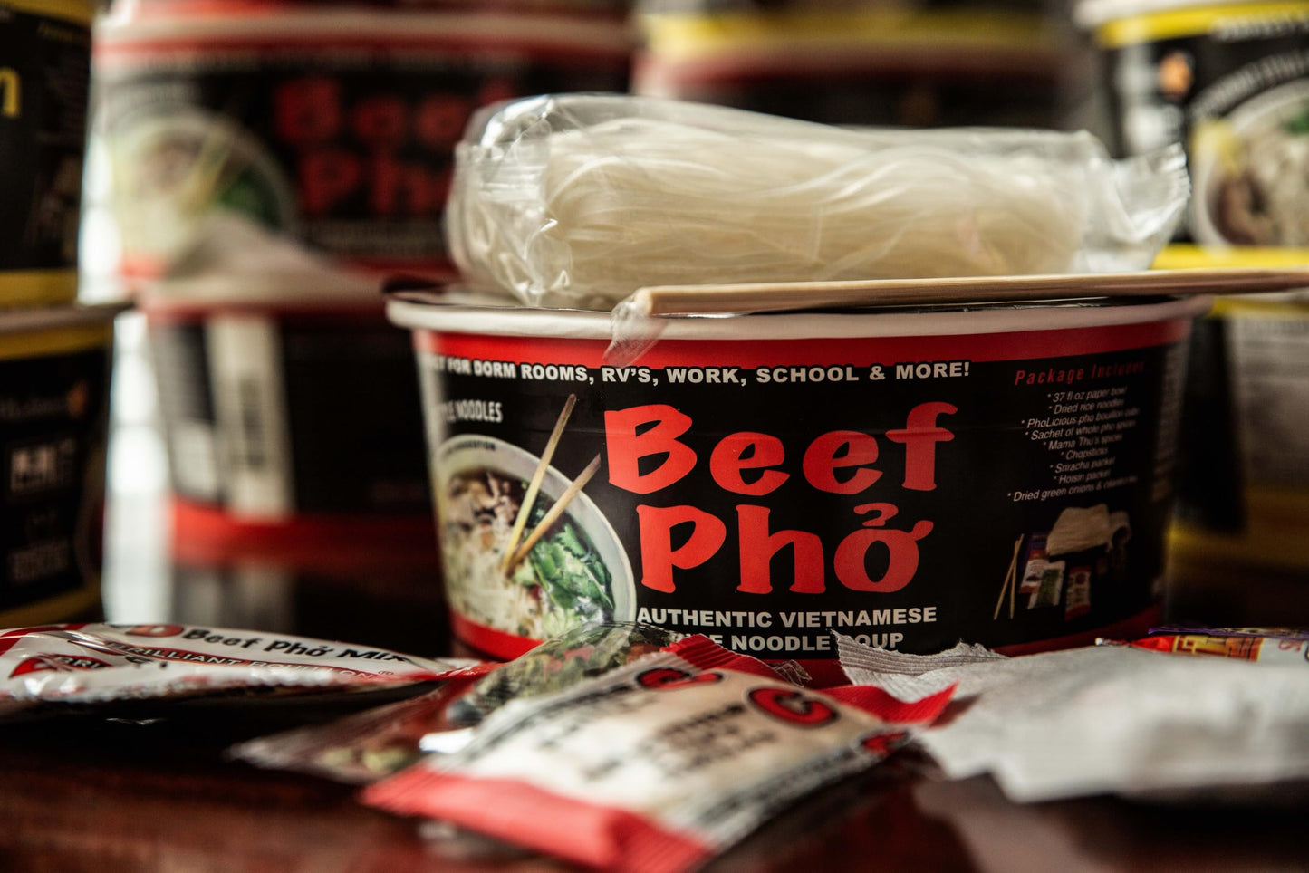 Instant Beef Pho Pack of 4 Authentic Vietnamese Soup Pholicious Brand - New