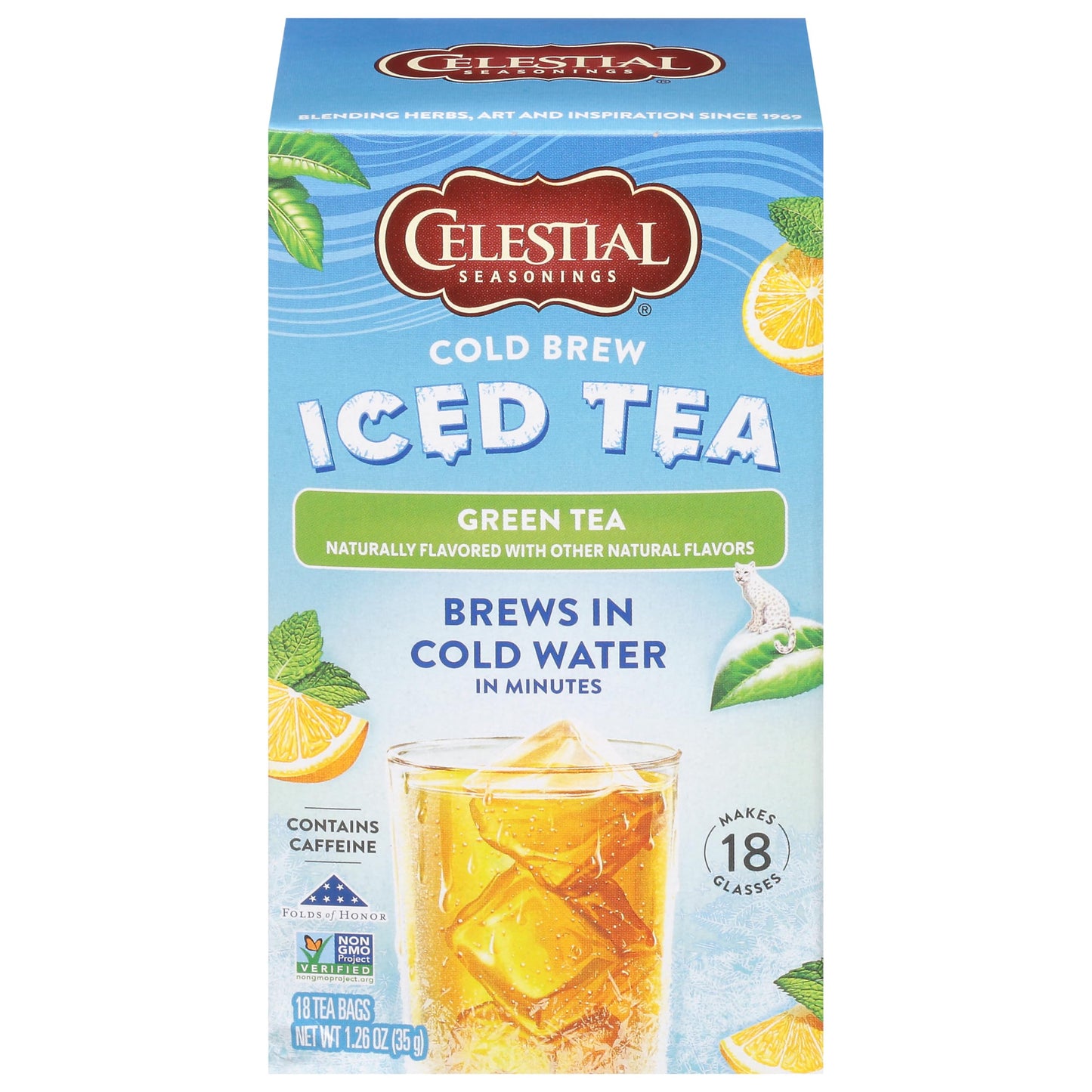 Celestial Seasonings Cold Brew Green Iced Tea 18 Count