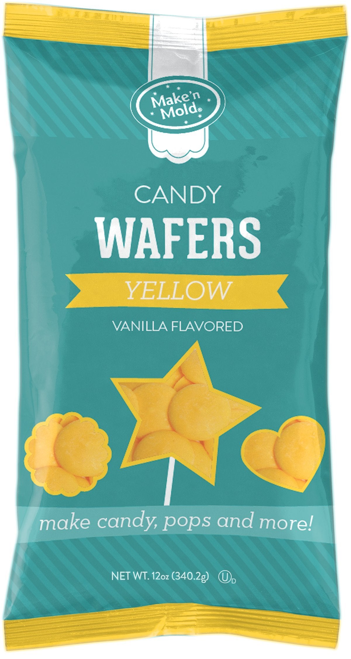 Maken Mold Vanilla-Flavored Melting Candy Wafers Yellow, 12 Ounce