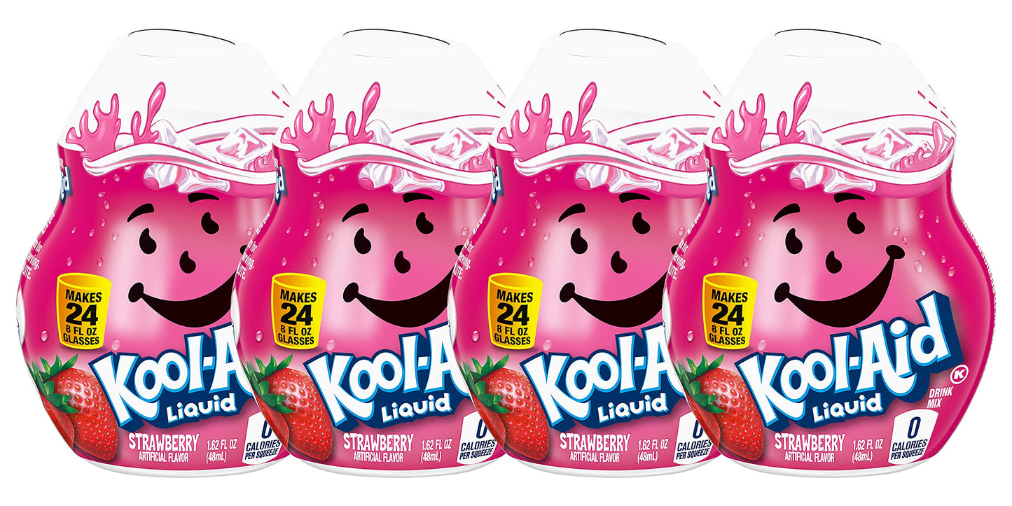 Kool-Aid Soft Drink Mixed (1.62 Fl Oz (Pack of 4), Strawberry)